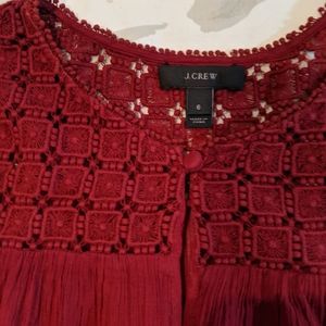J Crew sheer long sleeve top
